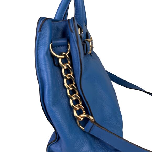 Michael Kors Hamilton Leather Tote Purse Bag Heritage Blue Goldtone NWOT - Picture 9 of 16